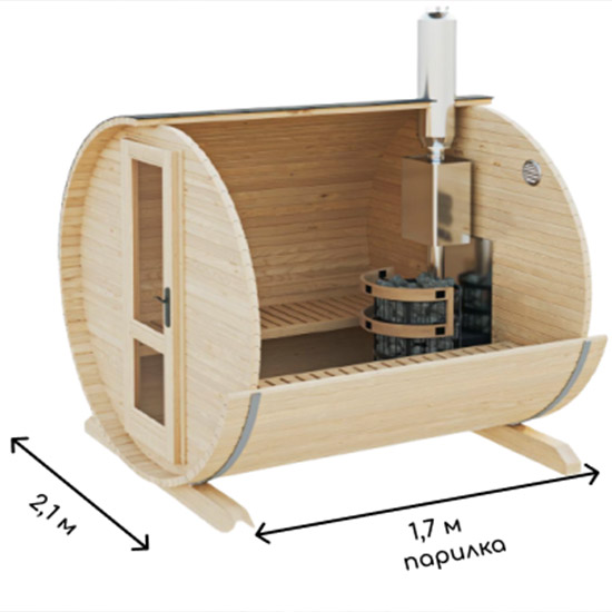 Баня-бочка 2 метра
